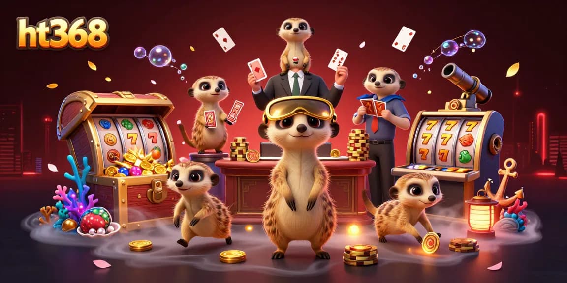 Engage with the ht368 casino's unique meerkat-themed gambling experience featuring dynamic slot games.