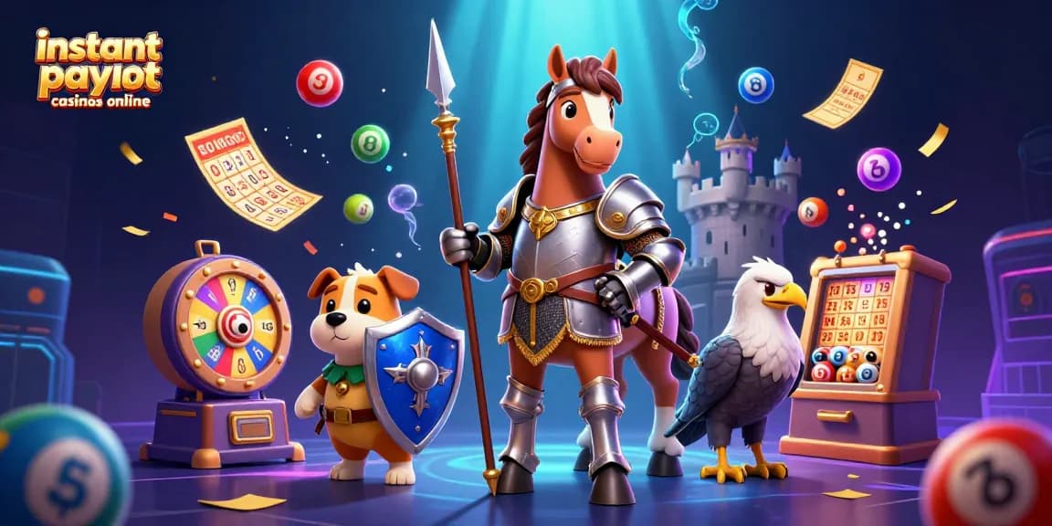 Play at instant payout casinos online with vibrant lottery elements in a captivating illustration.