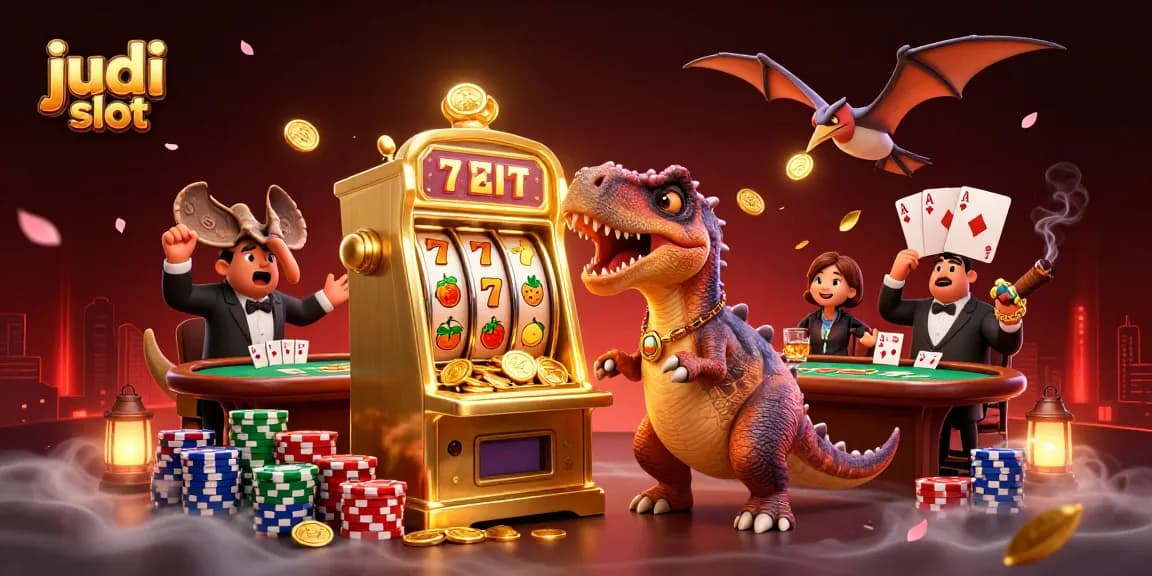 Gamer judi slot meraih jackpot uang emas dari mesin slot yang beruntung.