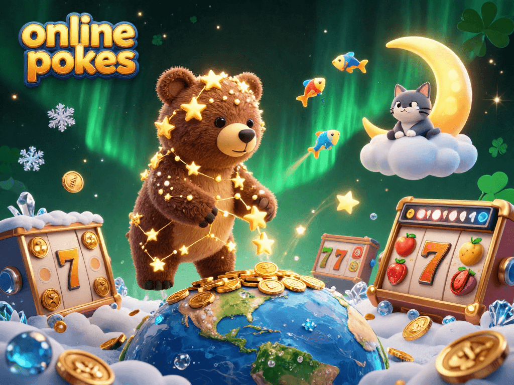 Enjoy online pokies with animated slots, stars, and a playful cosmic theme.
