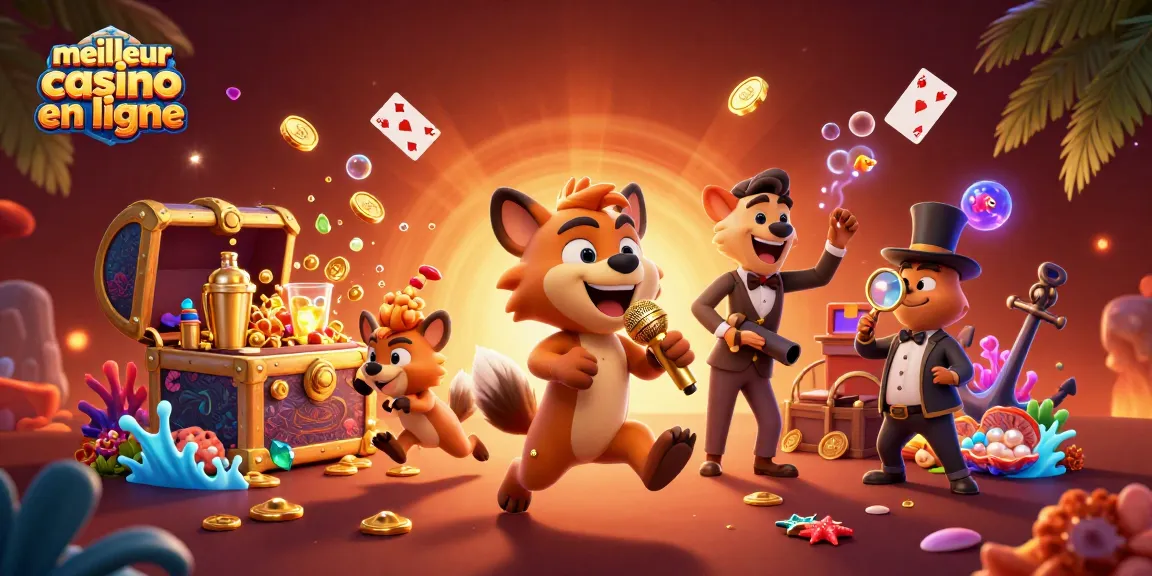 Un casino comique avec des hyènes, représentant le meilleur casino en ligne en animations 3D dynamiques.