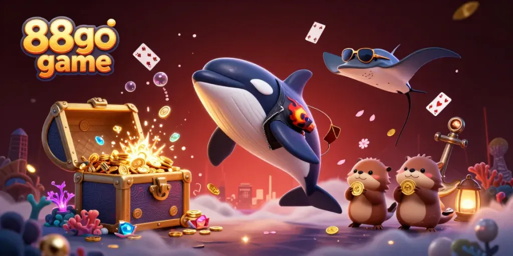 Experience thrilling wins with 88go game featuring dynamic characters amidst an underwater treasure scene.