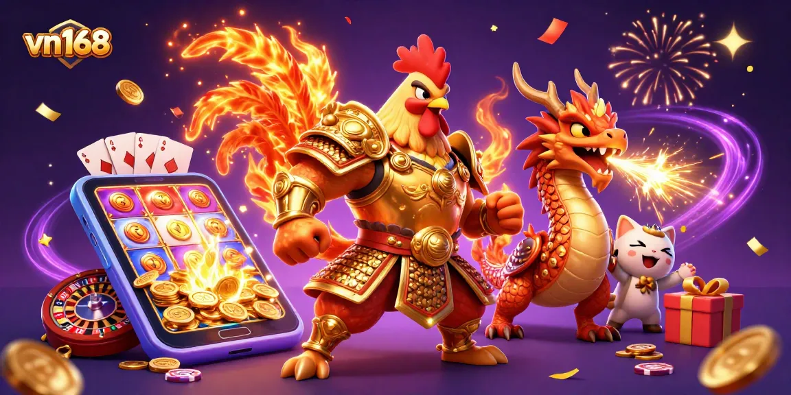 Experience thrilling gaming adventures at vn168 with vibrant characters and dazzling casino elements.