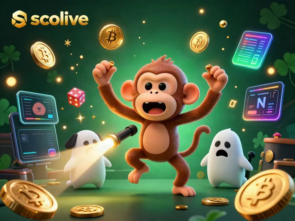Socolive showcases a lively casino scene with a mischievous monkey juggling gold, attracting gamblers' attention.