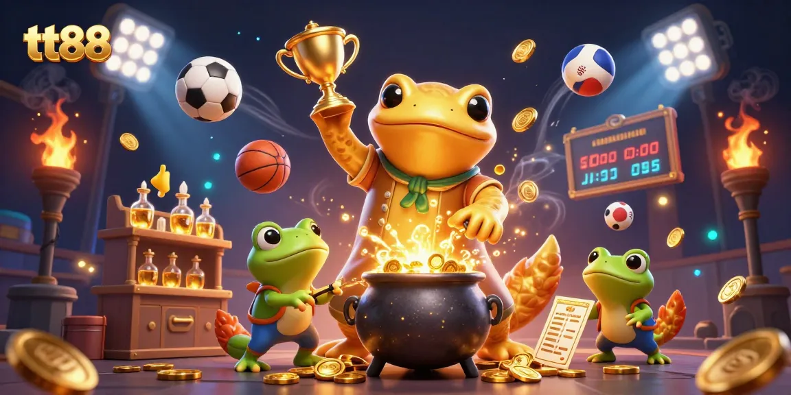 Experience the thrill of tt88 with golden elements and dynamic sports betting action.