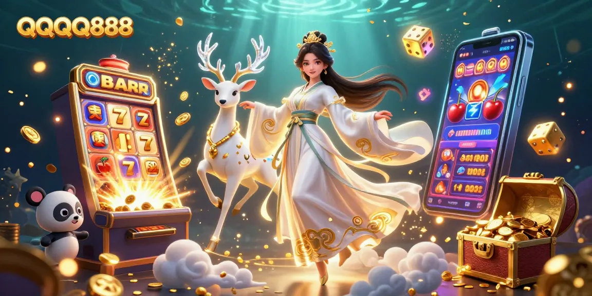 Experience the thrill of winning at QQQ888 with vibrant jackpot slot machines and enchanting casino visuals.