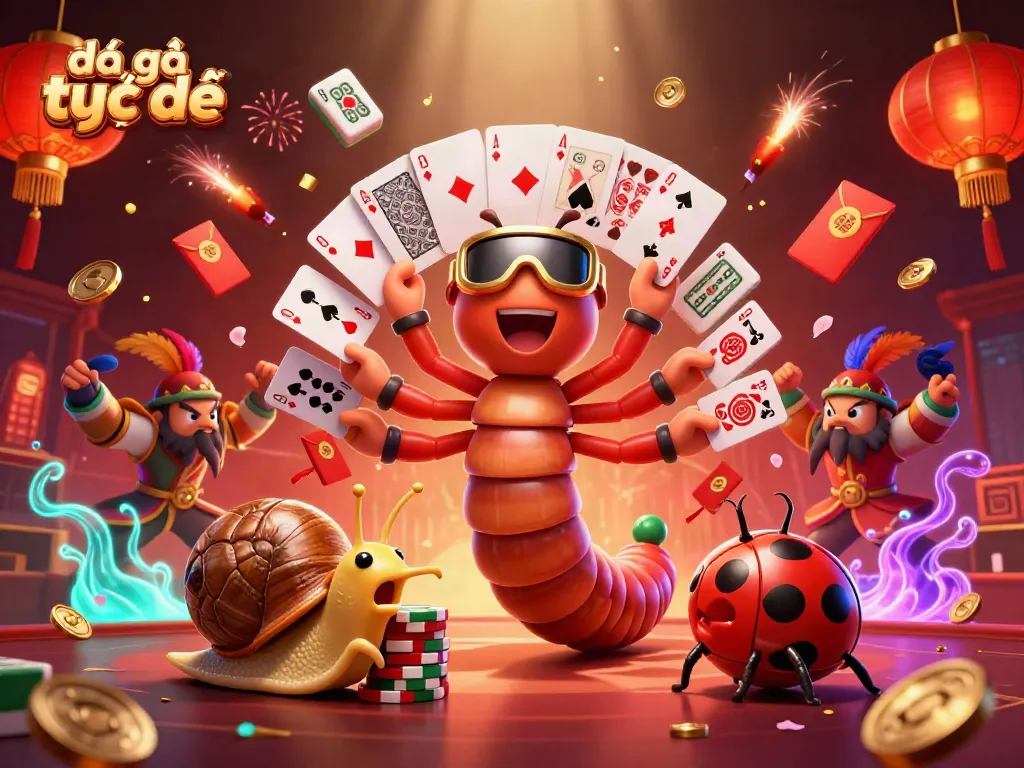 Experience the excitement of đá gà trực tiếp in a vibrant 3D casino illustration