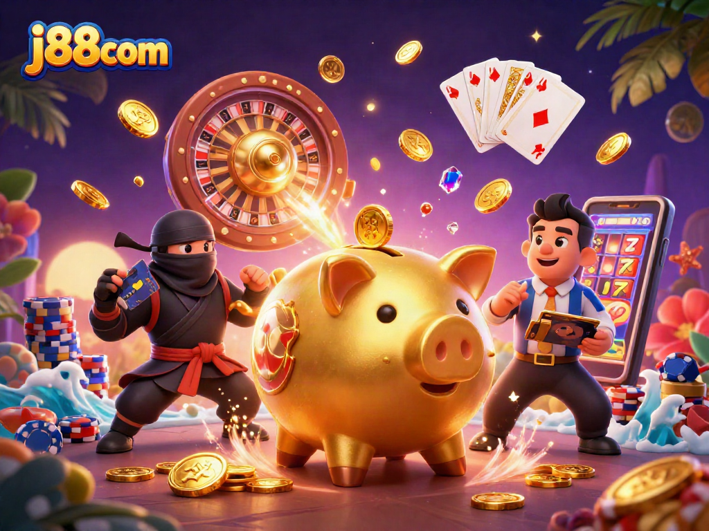 Experience thrilling wins with j88com's dynamic casino scene showcasing the excitement of gaming.