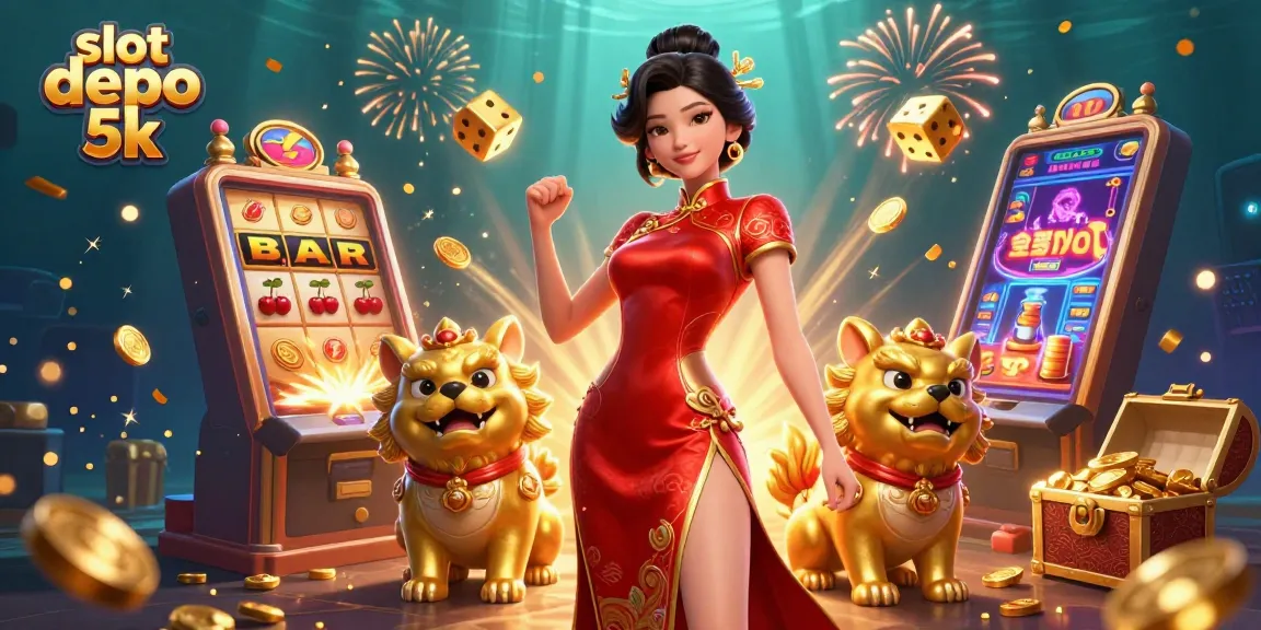 Spin and win big with slot depo 5k featuring colorful slots and playful guardians.
