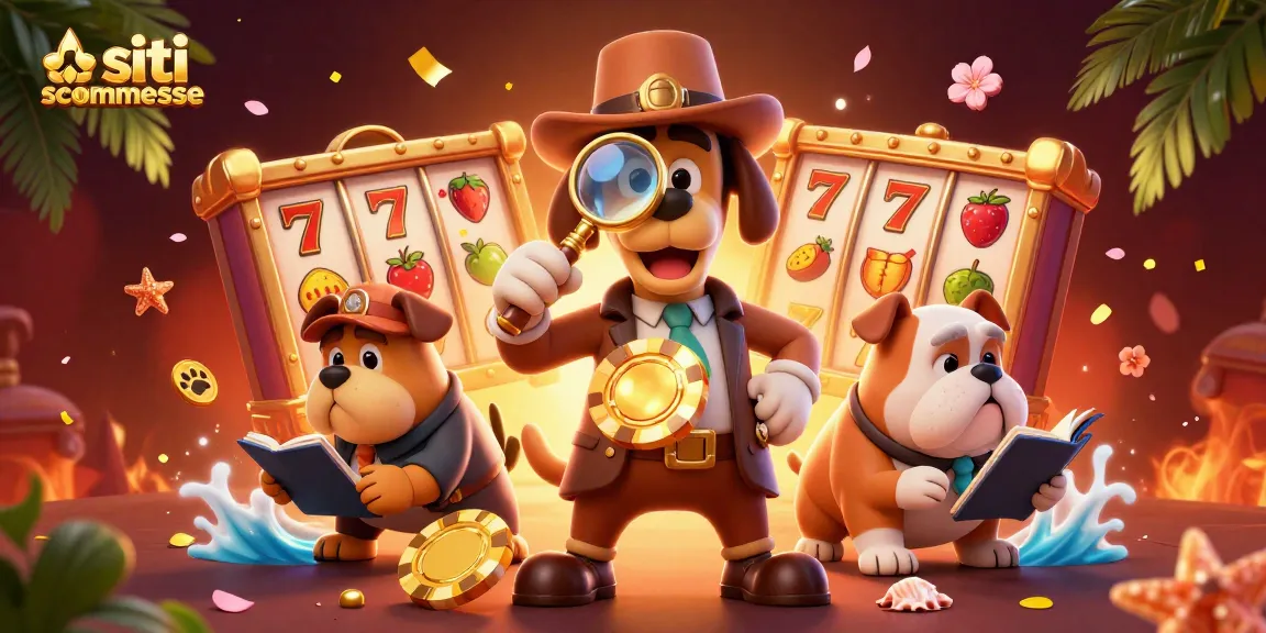 Esamina i migliori siti scommesse mentre il detective e il bulldog cercano indizi d'oro.