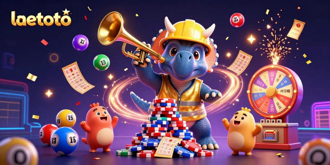 Experience laetoto's thrilling casino adventure with a triceratops and a parasaurolophus celebrating in a vibrant scene.