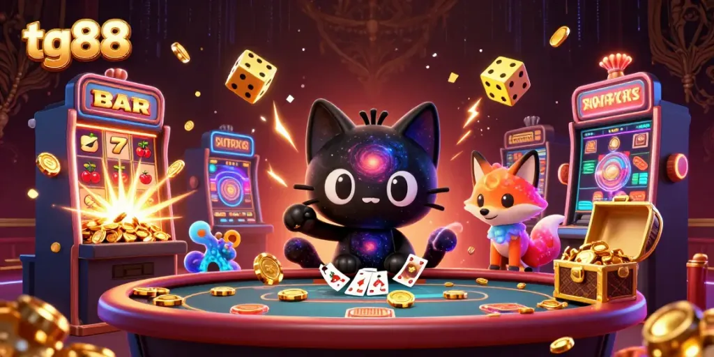 Experience the excitement of tg88 with dynamic casino elements and winning moments illustrated in vibrant 3D.