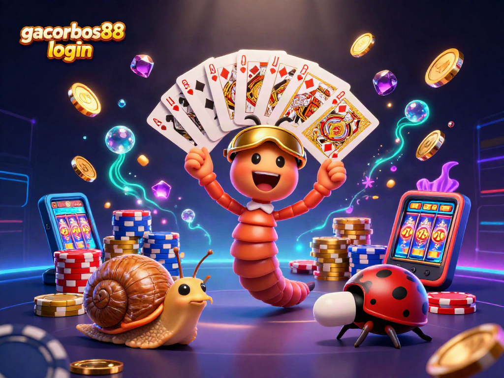 Engage in the gacorbos88 login experience with vibrant casino characters and stunning 3D effects.