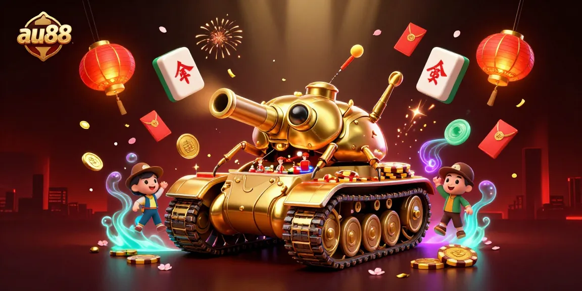 Experience excitement with au88's vibrant 3D casino illustration showcasing dynamic gameplay elements and a lively atmosphere.