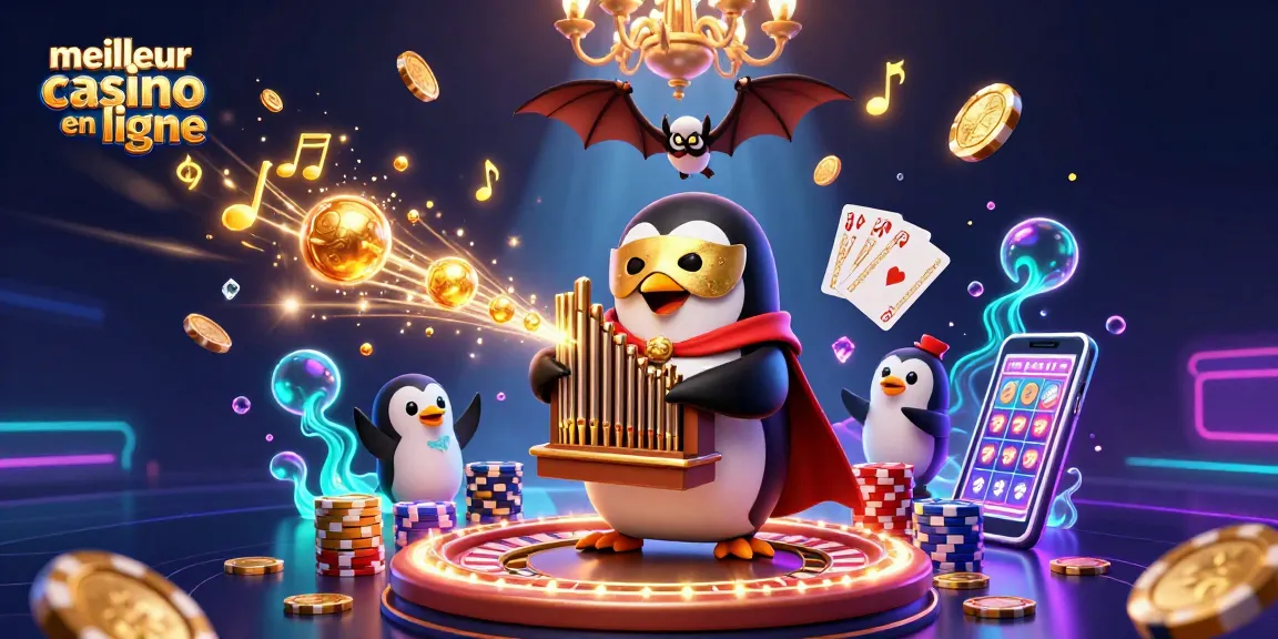 Expérimentez le meilleur casino en ligne avec une illustration vibrante de jeux et de trésors.