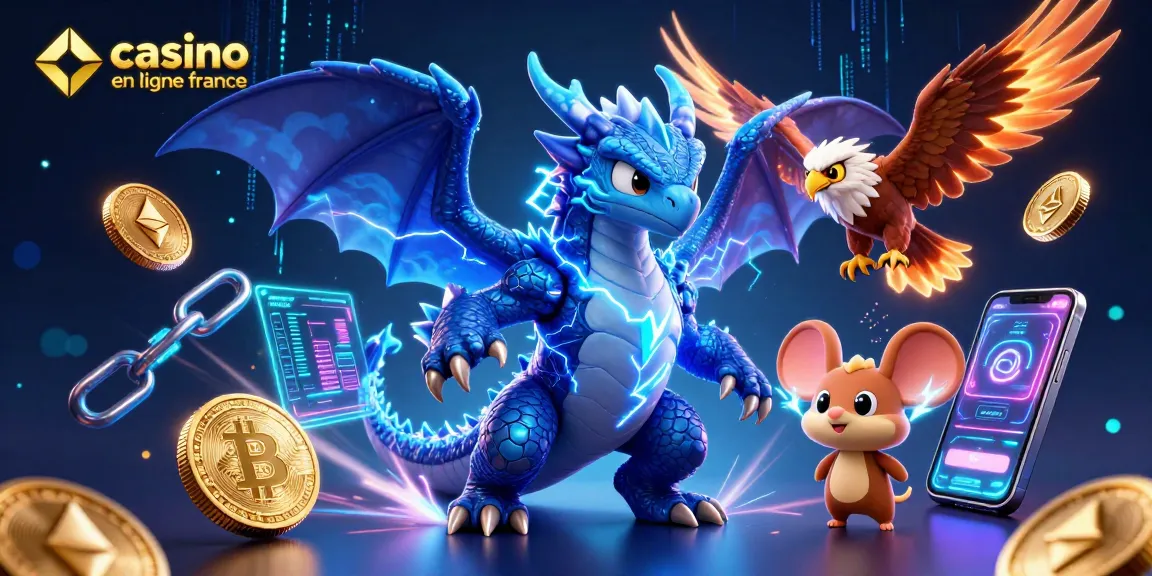 Visitez le casino en ligne France, découvrez une scène dynamique avec des dragons et des éléments de jeu.
