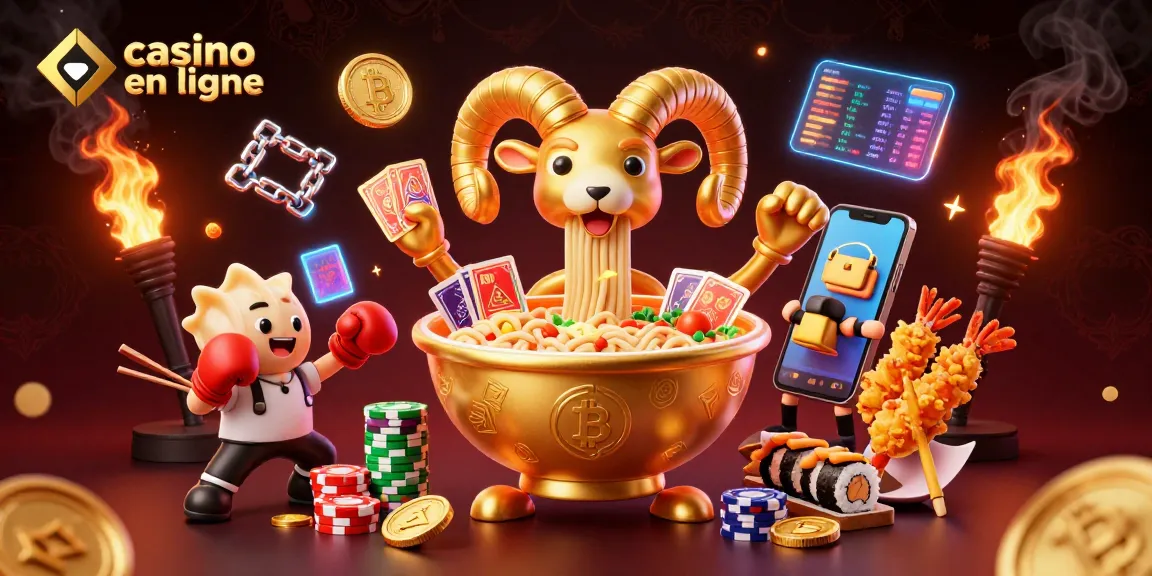 Découvrez l'univers du casino en ligne avec une illustration dynamique et colorée.