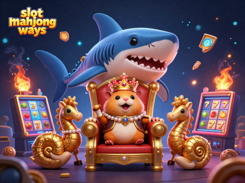 Engage with slot mahjong ways as the golden hamster king rules a vibrant casino scene filled with slot machines.