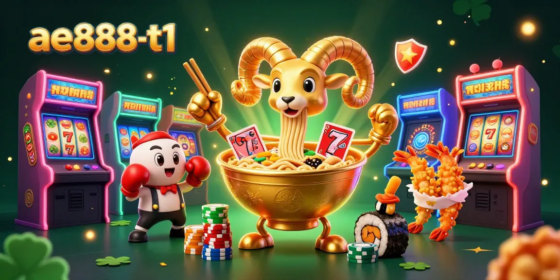 Play exciting slots with ae888-t1 where a giant ramen bowl dealer and lively characters bring fun!