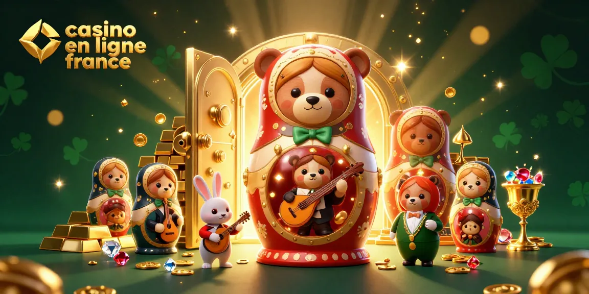 Jouez au casino en ligne France avec la Matryoshka et ses ours dealers parmi les trésors.