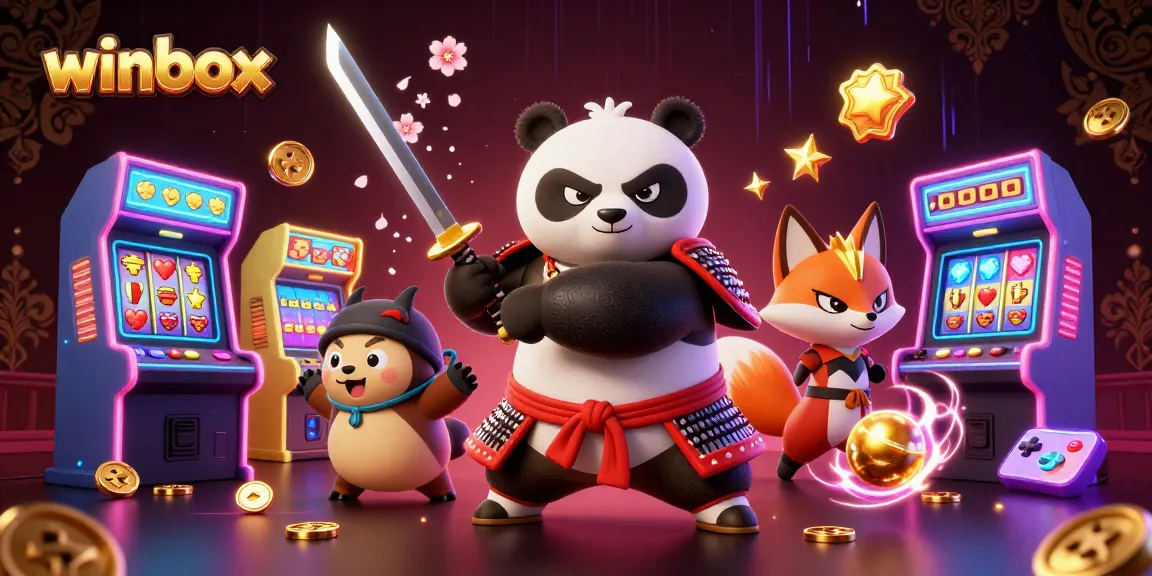 Experience thrilling gaming action with winbox in this vibrant 3D illustration showcasing dynamic casino elements.
