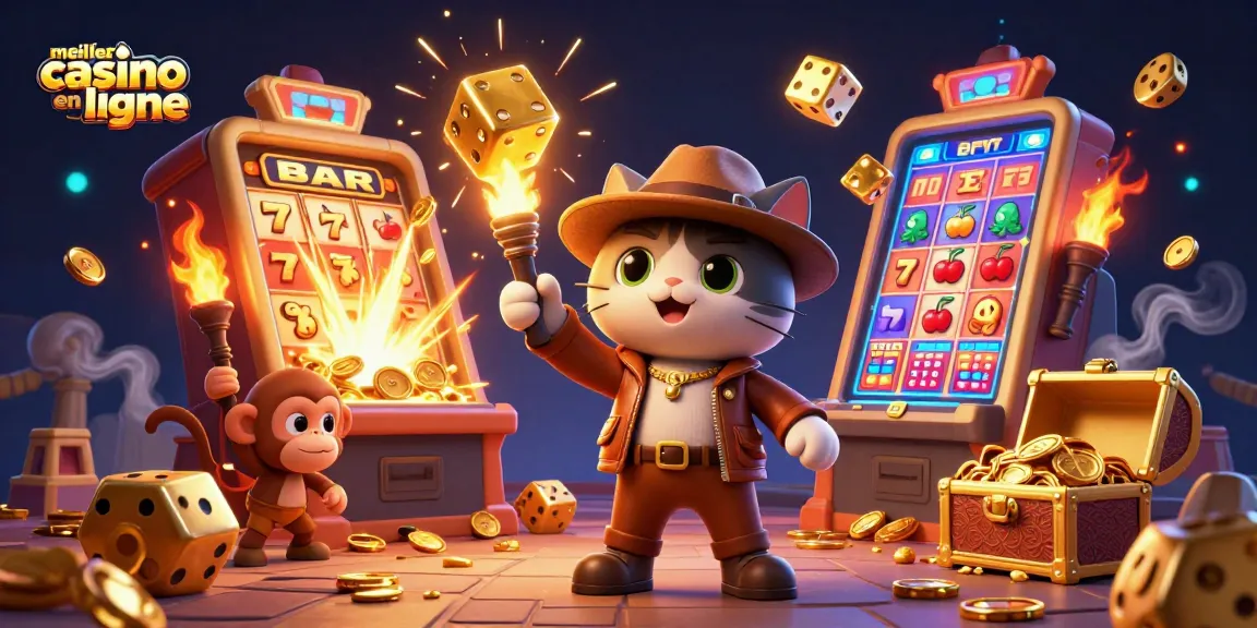 Découvrez les meilleurs jeux de casino en ligne avec un chat explorateur et un singe dans un temple d'or.