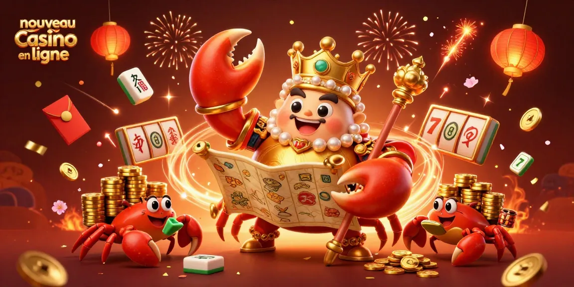 Explorez les opportunités des nouveaux casinos en ligne avec un crabe doré majestueux et des éléments de poker.