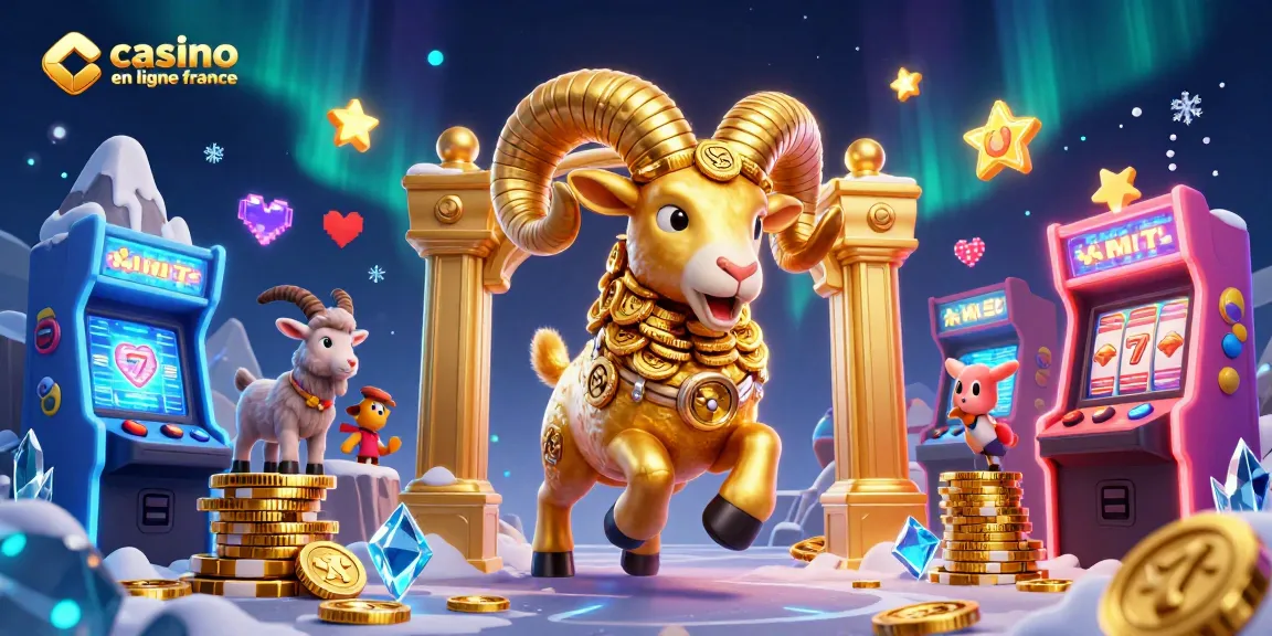 Gagnez gros avec le jeu de slots dans un casino en ligne France, illustré par un bélier doré.