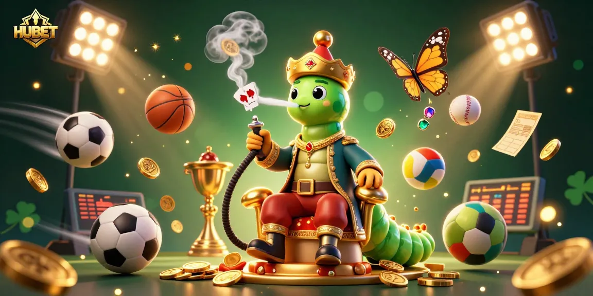 Engage in thrilling games at HUBET with a vibrant 3D scene showcasing dynamic sports betting elements.