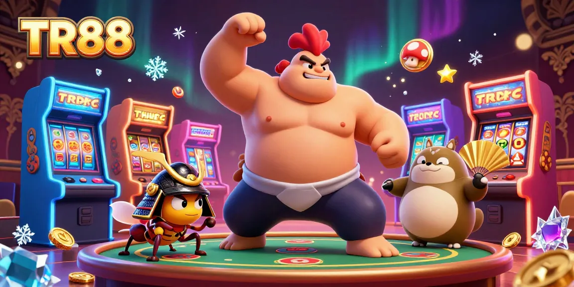 Experience thrilling gaming action at TR88 with dynamic characters and vibrant casino elements.