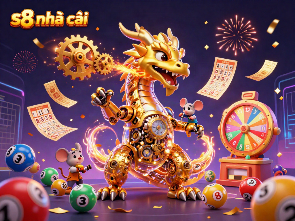 Engage with the thrilling world of s8 nhà cái showcasing a golden dragon and exciting lottery elements!