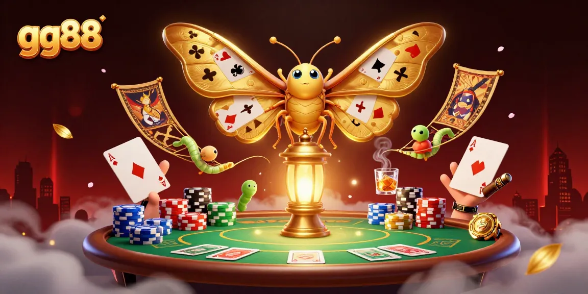 Experience exciting gameplay at gg88 with a vibrant illustration of casino-themed elements, including poker tables and chips.