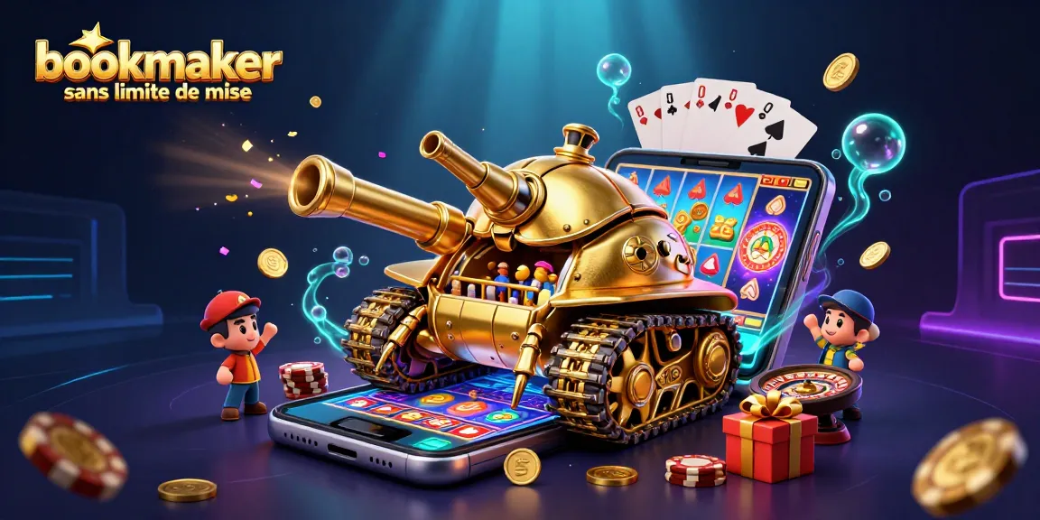 Placer des paris avec un bookmaker sans limite de mise, illustré par un tank doré casino.