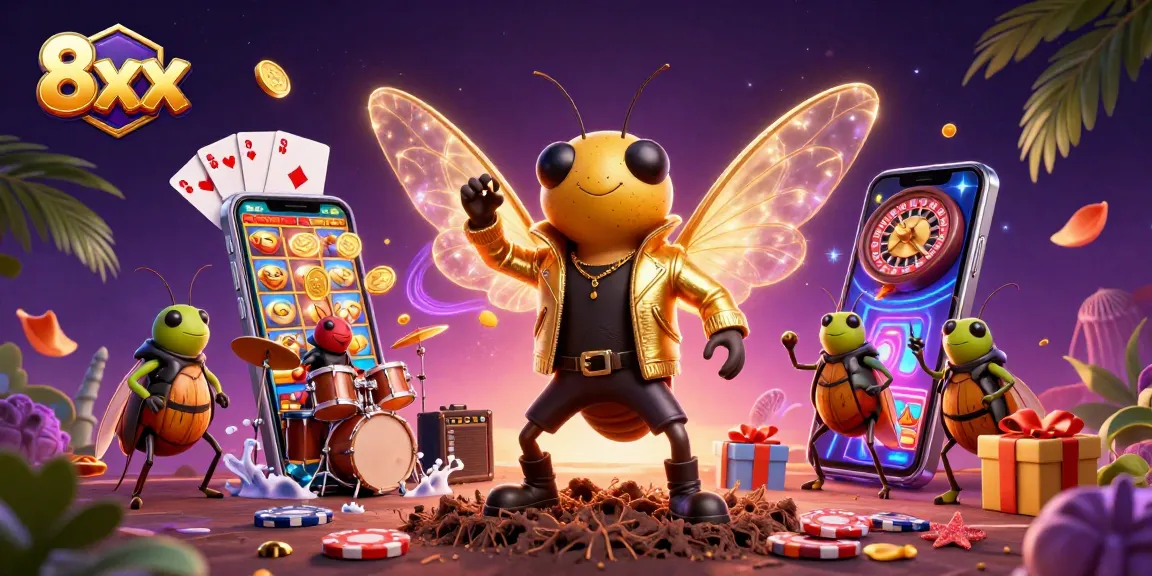 Experience thrilling spins with 8xx's vibrant slots scene featuring exciting game elements.
