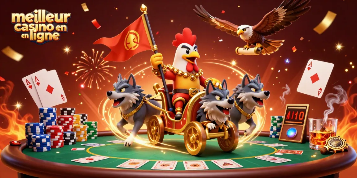 Plongez dans le meilleur casino en ligne avec des héros à l'illustration remplie d'éléments de poker.
