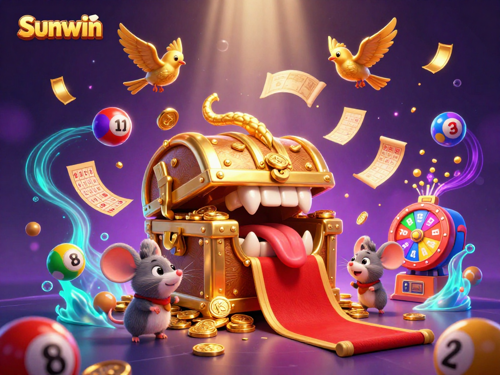 Engage with Sunwin’s vibrant lottery scene as adventurer mice explore a treasure-filled world.