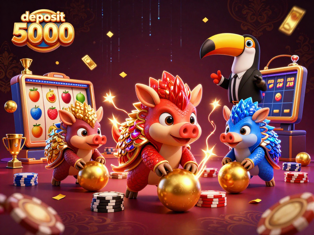 Experience thrilling slots with a deposit 5000 and legendary bonuses on this fun-filled illustration