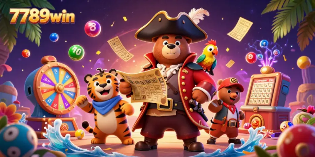 Experience thrilling gameplay with 7789win in this vibrant casino scene filled with dynamic game elements.