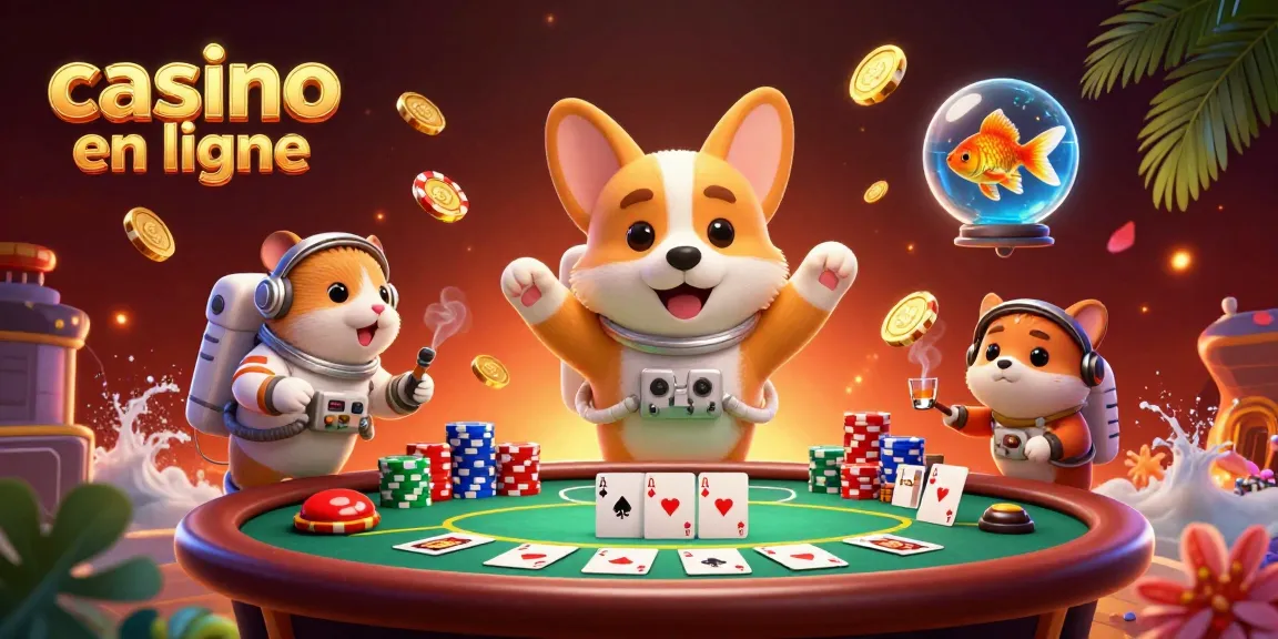 Des jeux captivants au casino en ligne avec une illustration d'un corgi astronaute flottant dans un casino spatial.