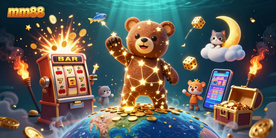 Experience thrilling jackpots with mm88 in this vibrant casino scene featuring dynamic game elements.