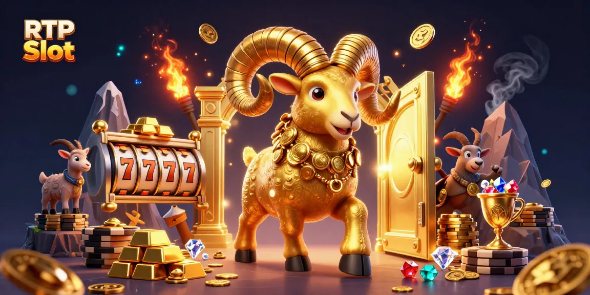 Engaging RTP Slot scene featuring a golden ram at a treasure vault, highlighting on-screen actions for online gamblers.