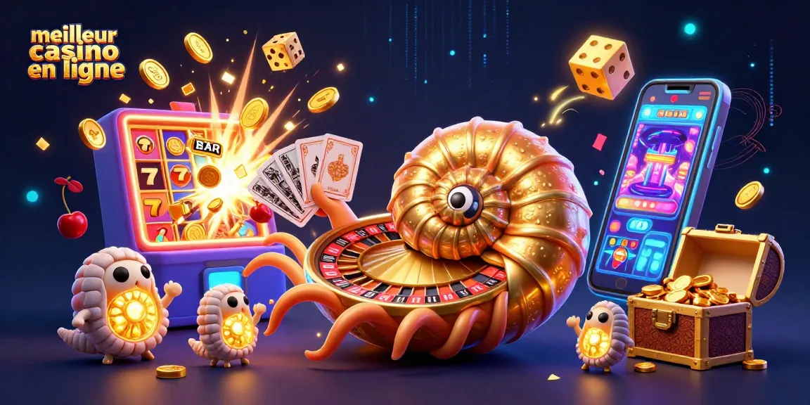 Jouez au meilleur casino en ligne avec cette illustration de machines à sous et cartes de jeu.