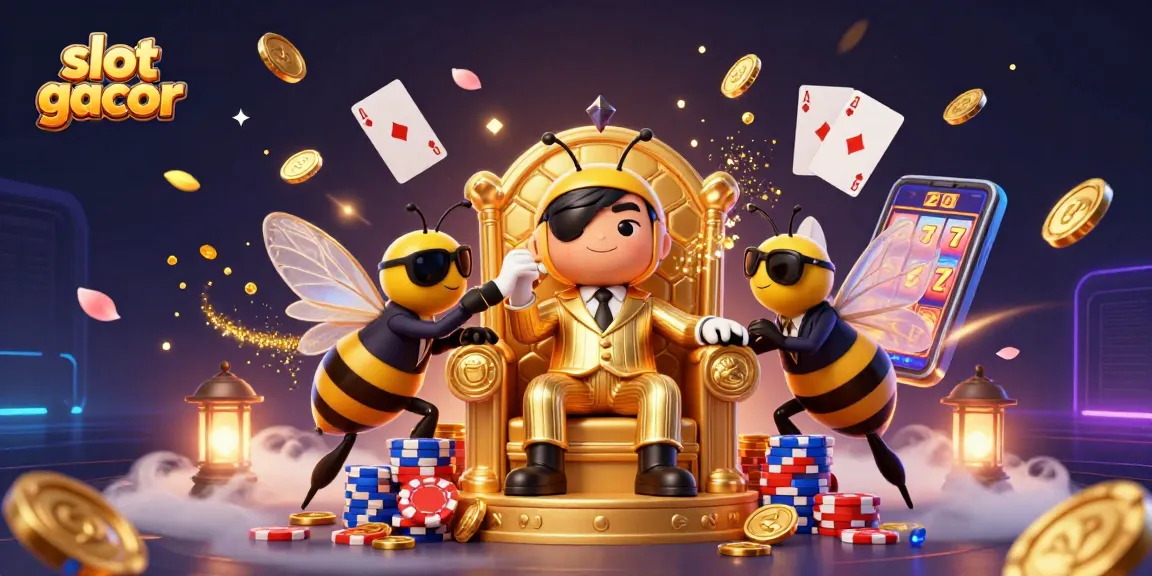 Experience the vibrant excitement of slot gacor with a buzzing bumblebee mob boss amidst casino riches.