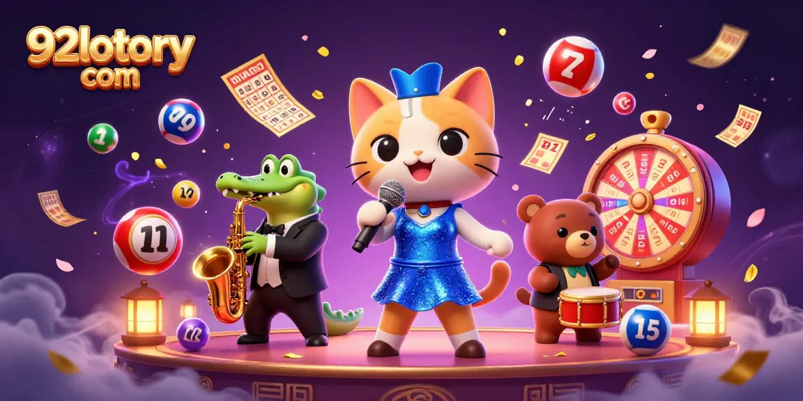 Join the excitement at 92lottery com with our vibrant lottery scene featuring cats and crocs!