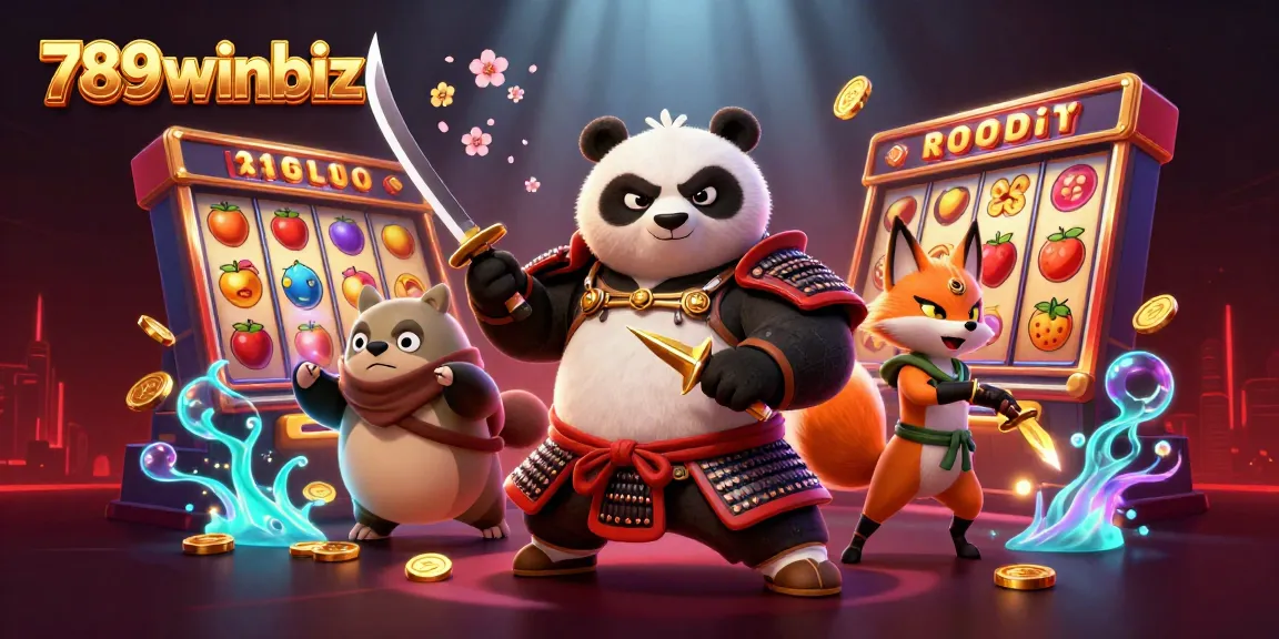 Experience thrilling gameplay at 789winbiz with a vibrant 3D casino scene featuring animated characters and symbols.