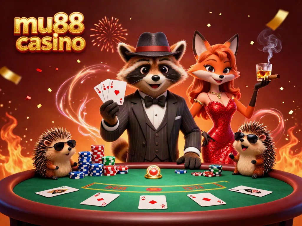 Experience exhilarating gameplay at mu88 casino with dynamic characters and a glamorous poker scene.