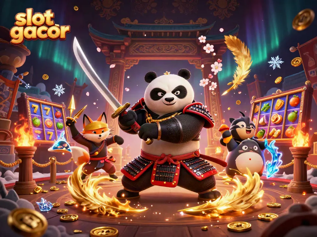 Gambarlah slot gacor di mana panda samurai dan rubah ninja beraksi bersama di arena pertempuran yang penuh energi.