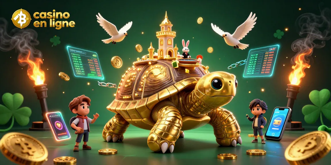 Découvrez un casino en ligne unique avec des personnages en 3D, un palais sur une tortue dorée et des pièces volantes.
