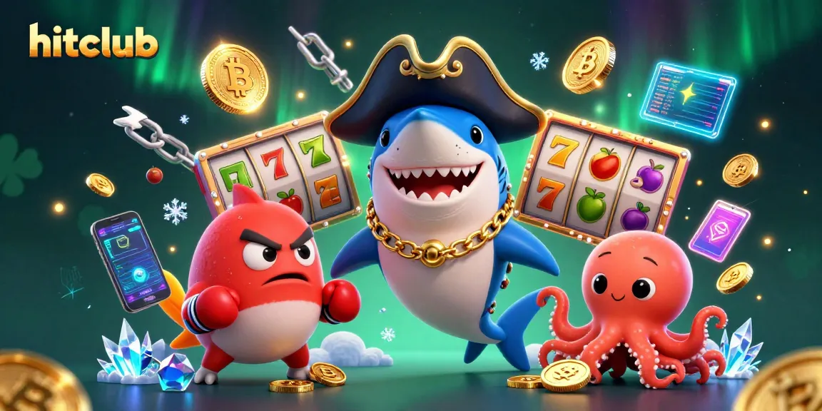 Experience exciting wins with hitclub's vibrant 3D casino scene featuring entertaining characters and slot games.
