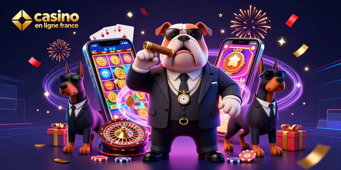 Découvrez une scène animée de casino en ligne France avec des personnages dynamiques et des éléments de jeu captivants.